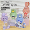 New arrival, good-looking summer large-capacity ton cup, double drinking cup, girls' carrying kettle, cross-border straw cup, space cup