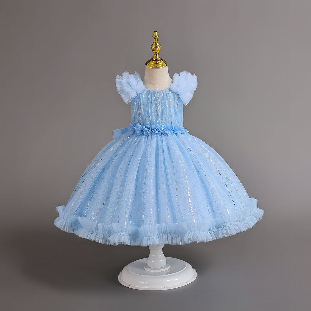 New arrival: sequined floral princess dress for girls - perfect for christmas and special occasions!