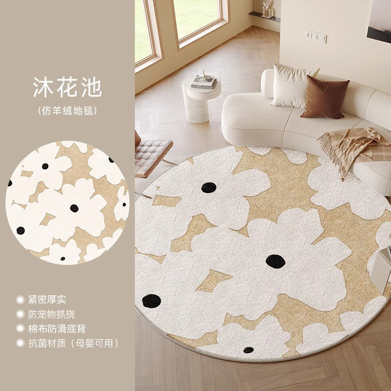 Distributed round carpet classy sense of accessible luxury living room bedroom bedside coffee table sofa no-wash, wipeable and maintenance-free floor mat