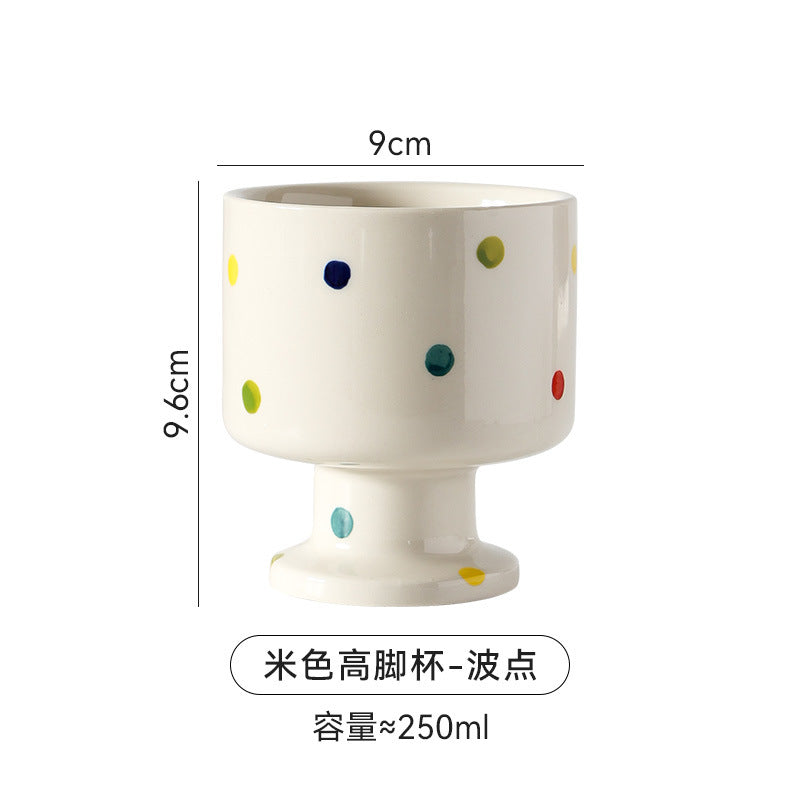 Creative underglaze ceramic mug - minimalist retro niche coffee afternoon tea fruit ceramic handle personalized water cup