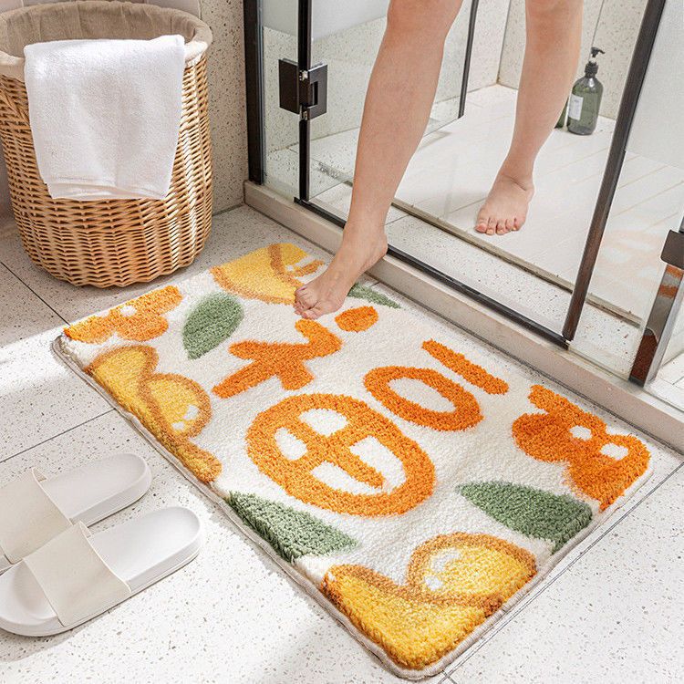 Cartoon cute absorbent bathroom mat, bedroom toilet rug, household entrance mat, non-slip doormat