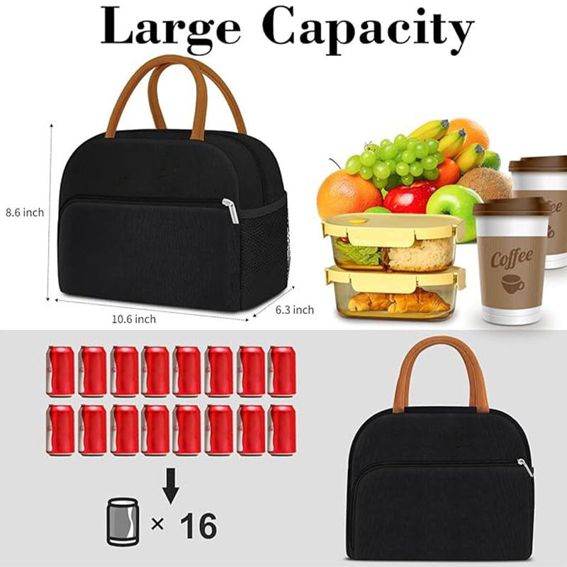Customized thermal insulation portable lunch aluminum foil thickened hand carry bento bag, male and female students lunch box bag, large bento box