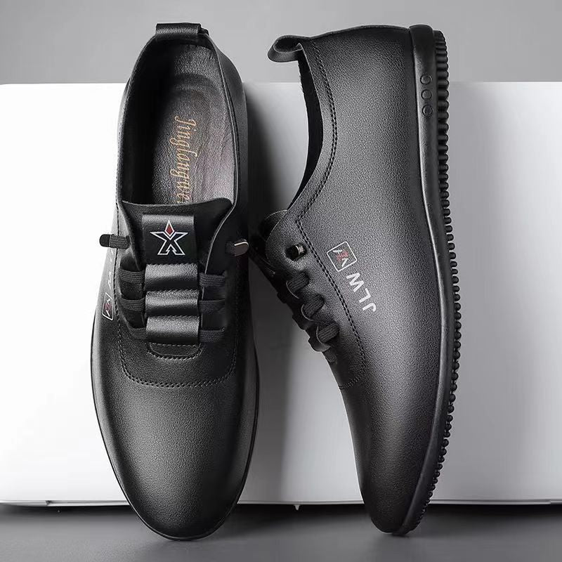 2025 new versatile men's leather shoes - soft sole business casual loafers - perfect for work, security, and dad shoes - wholesale available