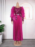 Fashion cross-border  hot diamond sequined banquet dress african new arrival women's plus size high waistdress