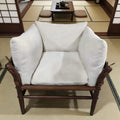 Sofa chair wabi-sabi style chair b&b saddle leather scandinavian medieval designer pure solid wood for home single chair fully decorated