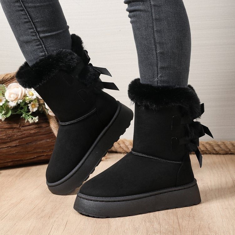 Thick soleheattech snow boots for women winternew arrivalplus sizeplatform shoesfleece-linedthickened fur mouth knee socks cotton shoes