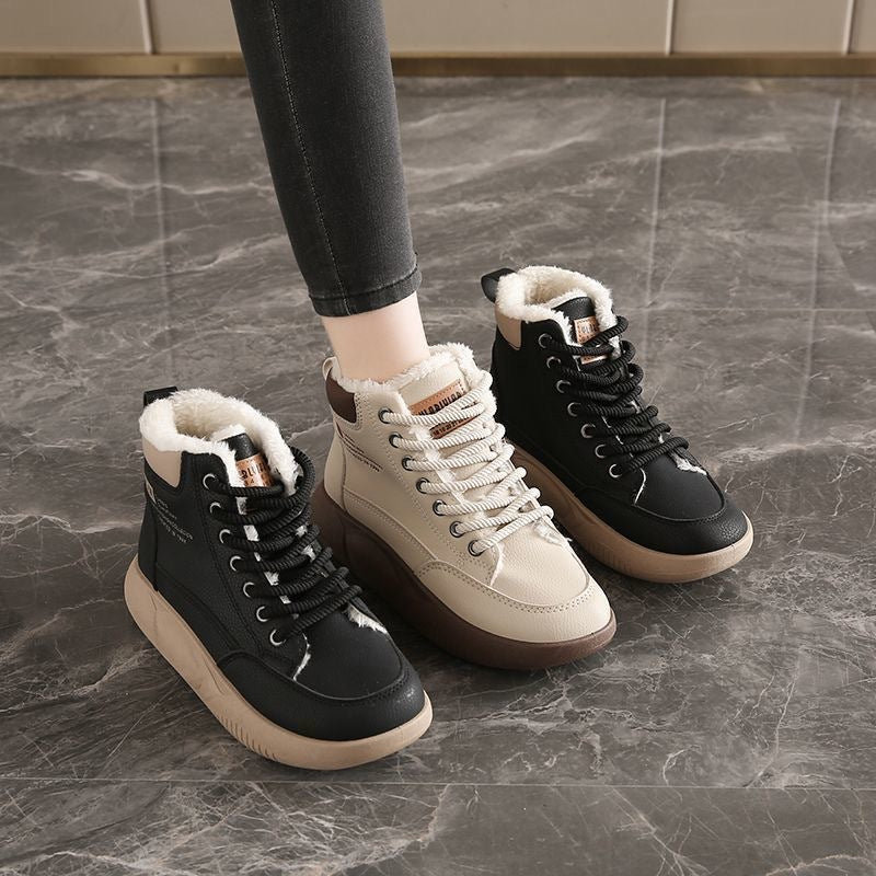 2025 women's winter collection: new trendy winter shoes - fleece-lined, extra thick cotton shoes, cold-weather warmth, casual chunky sole ankle boots
