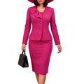 Autumn new arrival: solid color bow detail two-piece suit set - perfect for work