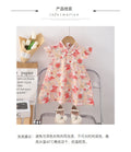 Girls' modern cheongsam dress - summer floral bunny print fashionable chinese style baby dress