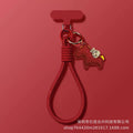 New year's edition pony leather phone lanyard - "get rich quick" wrist strap, bag charm, keychain, anti-lost short lanyard