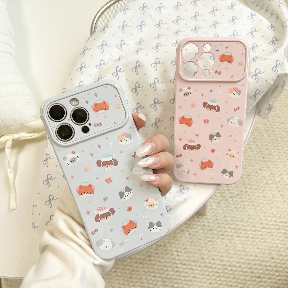 Full coverage cartoon animal design phone case for apple 17 pro max, cute and fun iphone 18 protective cover for 15