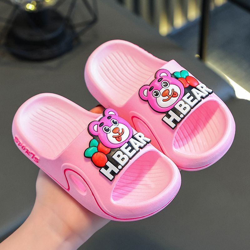 Kids' summer cartoon slippers - boys' indoor home anti-slip soft sole bathroom cute girls' baby parent-child sandals
