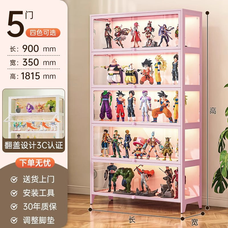 Figure display cabinet glass display cabinet model display rack steel storage cabinet for home dustproof collection storage cabinet