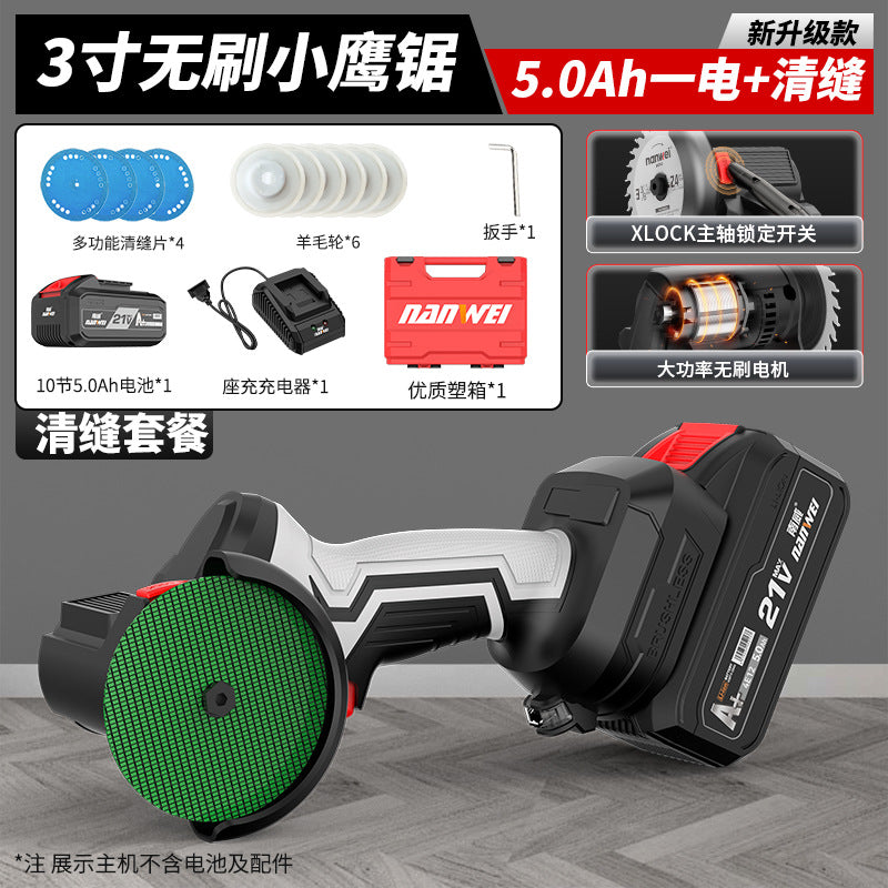 Wholesale nanwei brushless small eagle saw multi-purpose polishing and seam clearing lithium electric small mini angle grinder rechargeable cutting