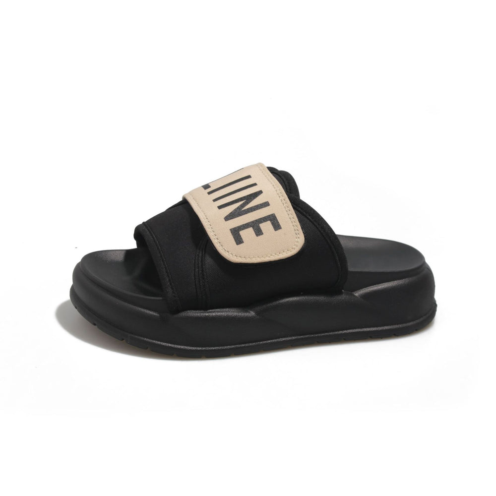 Black super popular internet celebrity thick sole flip-flops women's summer outwear2024new arrivalclassy soft bottom lightweight sandals