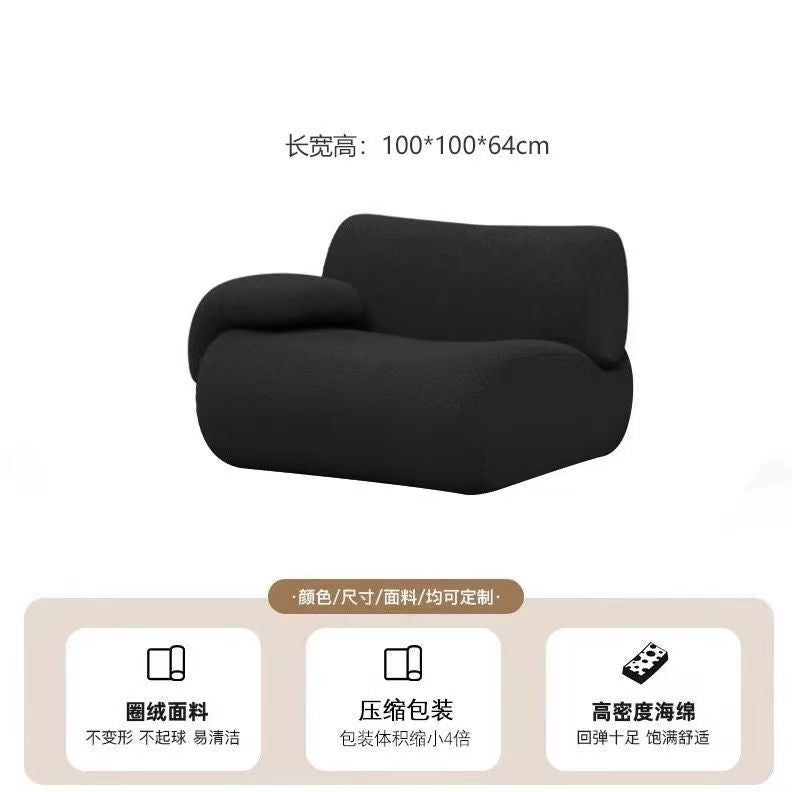Compression sofa module sofa light luxury normcore style bamboo sofa small apartment straight row sofa bed