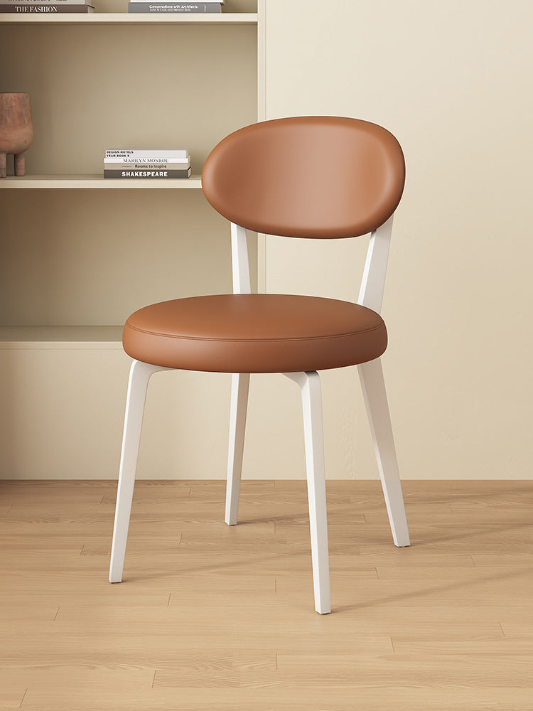 Italian cream style dining chair - premium light luxury designer chair for home - modern minimalist upholstered backrest dining table stool