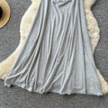 Frenchv necktie back lazy feeling dress women's summer waist slimming lookelegant a-shaped long skirtwork clothing outfit