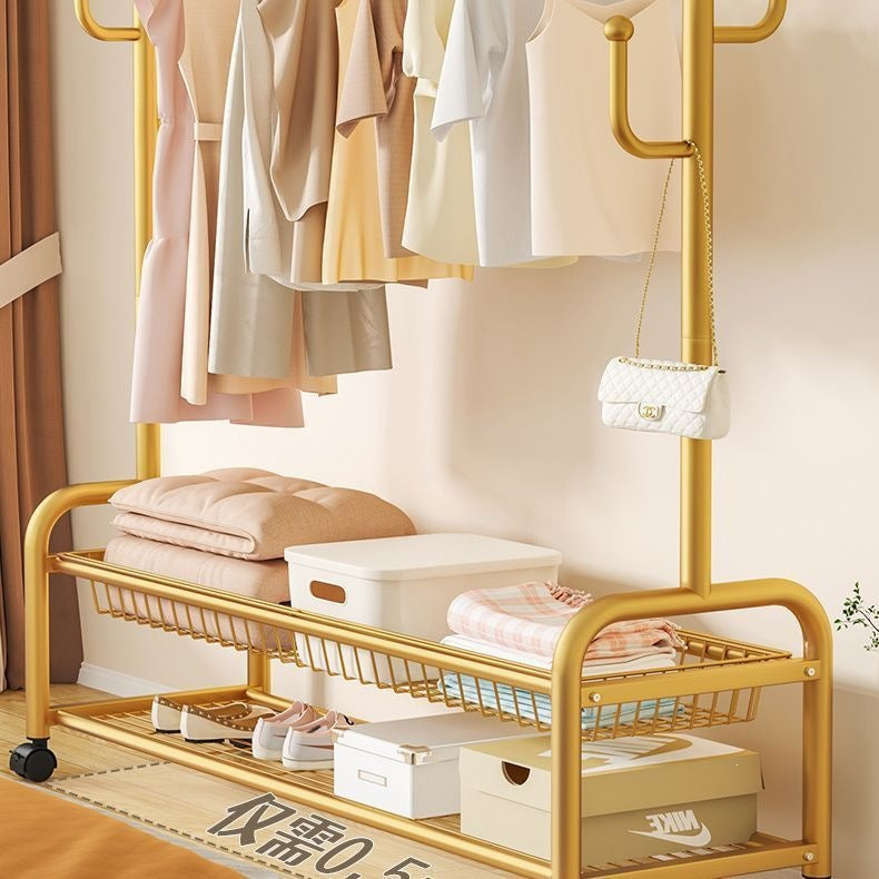 Scandinavian simple clothes drying rack indoor bedroom thickenedmovable floor-standing clothes rack clothes rack floor-standing