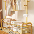 Scandinavian simple clothes drying rack indoor bedroom thickenedmovable floor-standing clothes rack clothes rack floor-standing