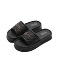 Women's summer slides 2026 new fashion rhinestone platform chunky sole height increasing non-slip beach thong sandals