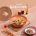 [customized] household natural clay non-stick wok die-cast 32cm cooking pot wholesale