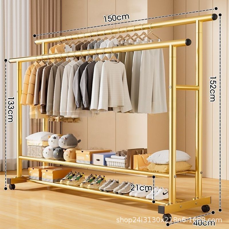 Simple clothes drying rack floor-standing clothes rack dormitory bedroom coat rack indoor balcony thickened rack for home