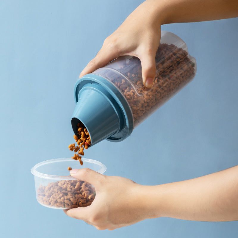Pet food storage tank Plastic sealed tank Household cat food storage tank Moisture-proof sub-canning Pet cat supplies