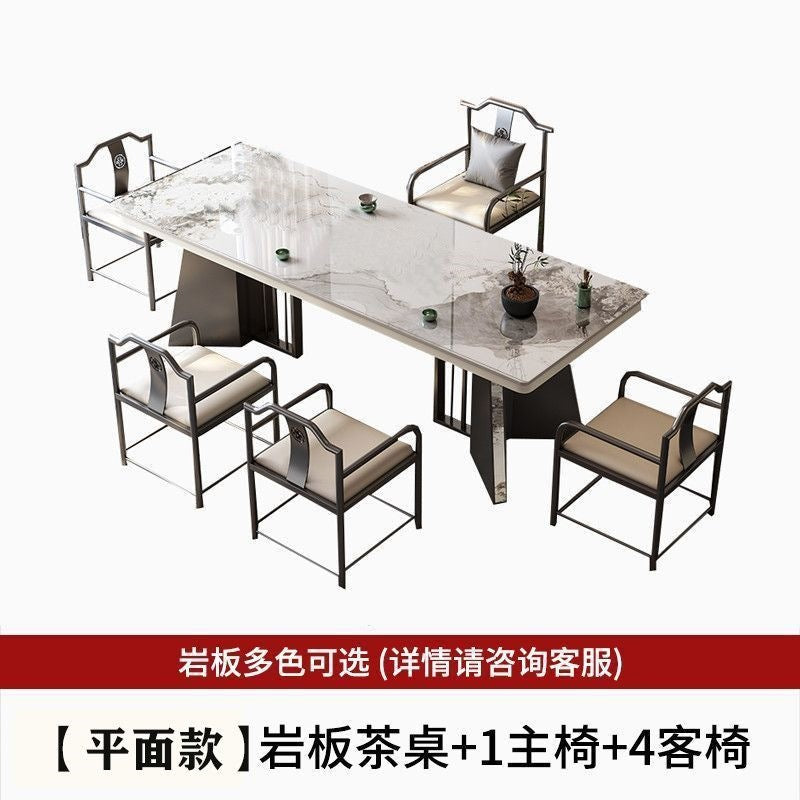 New chinoiserie luxury stone slate tea table table modern tea table and chair combination casualaccessible luxury office large board table tea making table