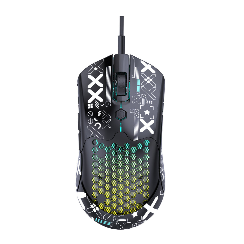 Liberty wolf m5 lightweight wired mouse - gaming rgb illuminated paw3325 mouse - 12000 dpi