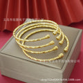middle eastern women's minimalist gold-plated bangle retro fashion open bangle set, perfect for women's wedding accessories