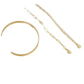 Fashion cross-border new arrival inlaid single zircon open bracelet glossy plain ring tennis chain bracelet multi-piece set of jewelry