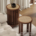 Solid wood stool for home stackable spare dining table bench creative round stool medieval style rattan stacking stool combination stool