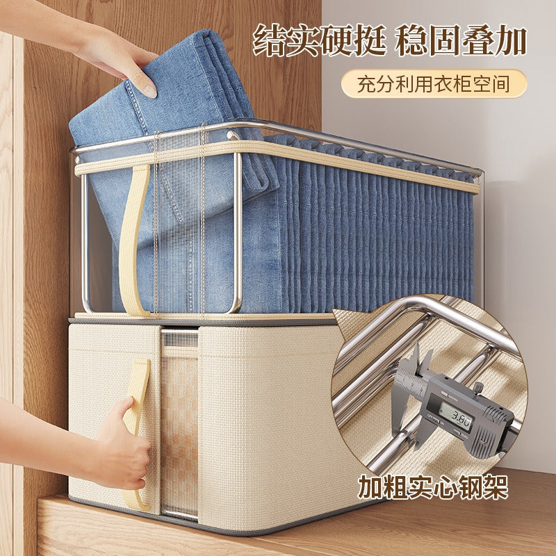 Oxford cloth mesh steel frame storage box, visual desktop storage box, household wardrobe storage, clothes storage box