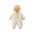 Winter baby medium-thick outwear bodysuit, warm fleece-lined romper, newborn cartoon onesie