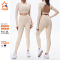 New backless fall/winter activewear top for women - padded, beautiful back, pilates, yoga, long sleeve workout top