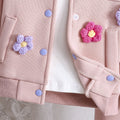 baby girl two-piece outfit: casual cute floral print long sleeve sweatshirt and pants set