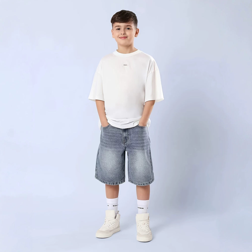Kids' boys' summer lightweight pants - stylish new denim shorts for mid-to-large children - summer collection