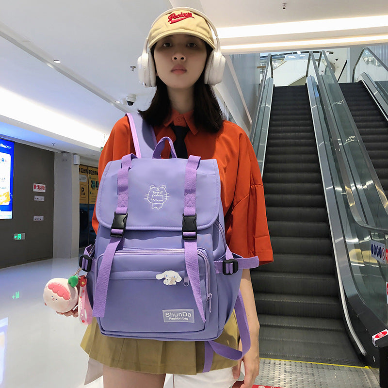 New junior high school fashion backpack, high school students and primary school students, large capacity trend, campus style, backpack wholesale