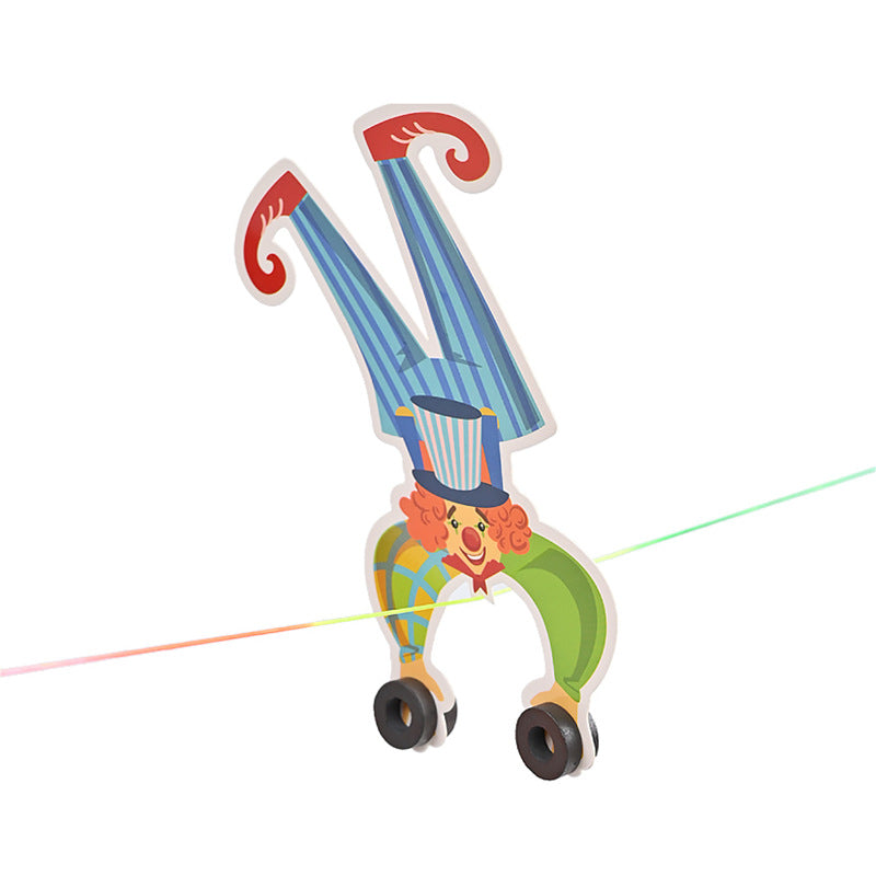 The clown walks a tightrope to find the center of gravity, technology small production, children's handmade DIY puzzle magnet experiment recommended material package