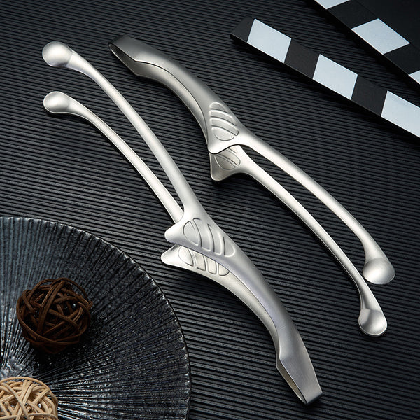 Daoqi stainless steel food clip round head bread cooked food Korean barbecue clip charcoal grilled dishes barbecue clip wholesale
