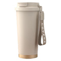 High-style 316 stainless steel insulated tumbler - dual-drink coffee mug, car-friendly ceramic liner, straw cup, minimalist gift cup