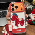 New year's case suitable for iphone17promax mobile phone case chinese style embroidered knitted pony apple 16 protective cover 15
