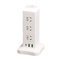 Authentic home & office vertical power strip - multi-outlet, pure copper, with usb ports - tower style