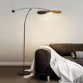 Nordic retro straw hat long arm fishing floor lamp living room sofa side wabi-sabi style creative designer standing lamp