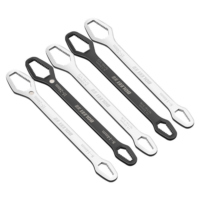 Multifunctional torx wrench multi-purpose universal double-head self-tightening glasses stupid head narrow adjustable wrench tool suit