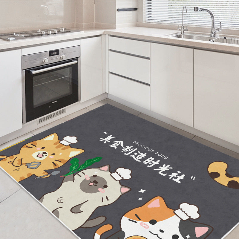 Kitchen floor mat non-slip oil-proof wipeable no-wash carpet foot pad waterproof pvc wipeable stain-resistant whole floor for home
