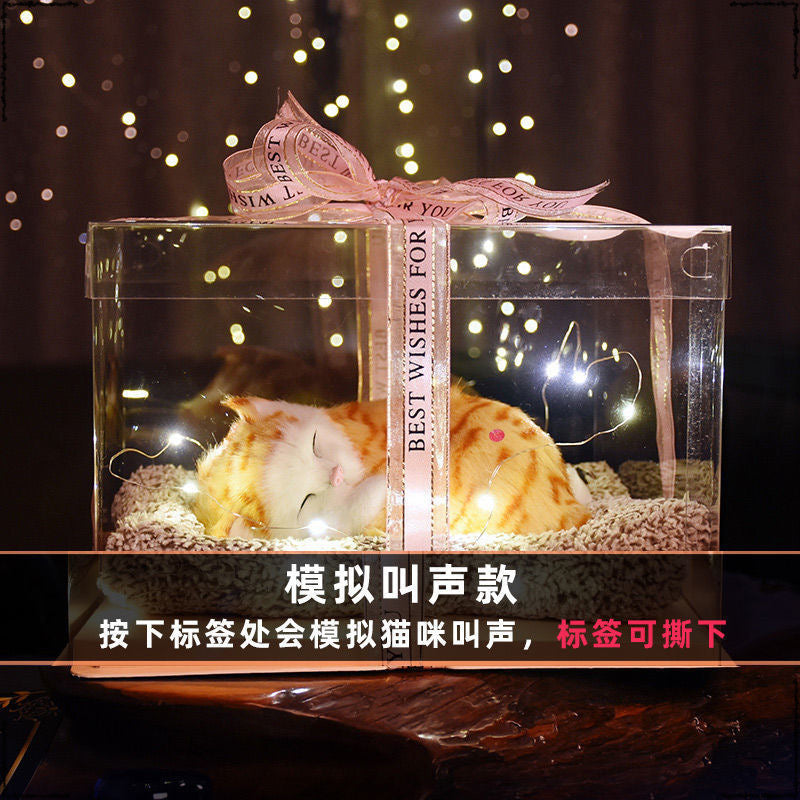 Birthday gifts for girls on Children's Day, children's girlfriends, girlfriends, simulated cats to accompany dolls 61 gift boxes