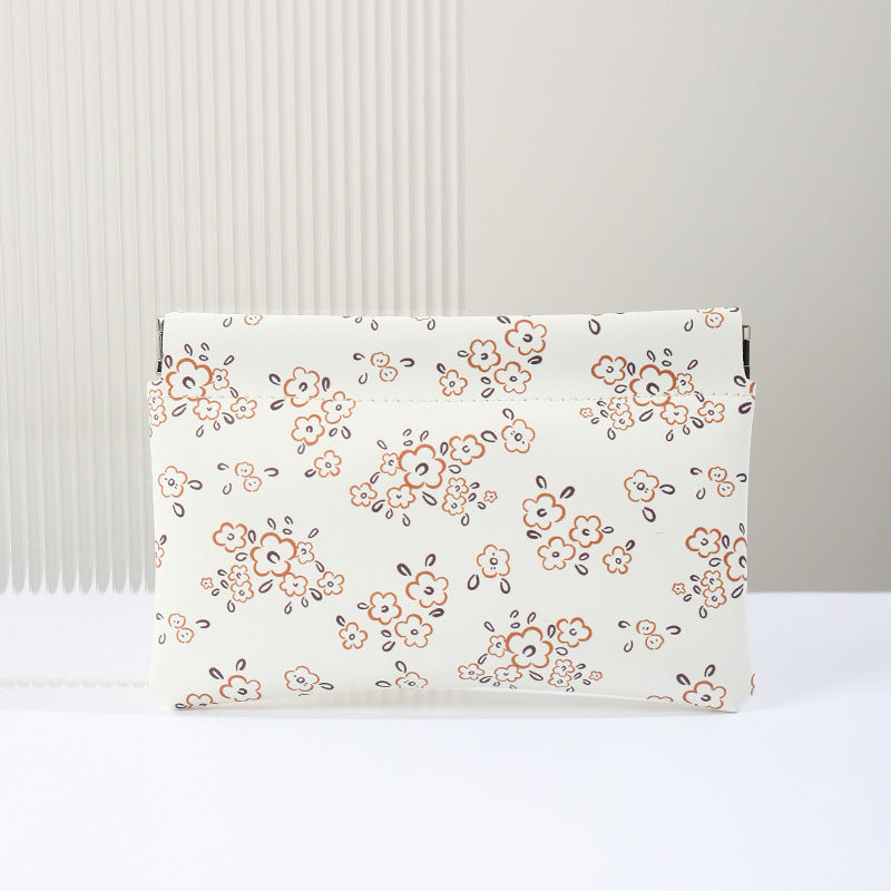 Shrapnel storage bag Automatic closed cosmetic bag Waterproof large-capacity portable storage bag Data cable Storage lipstick
