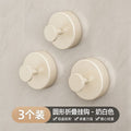 Suction cup round hooks - creamy white, 3-pack